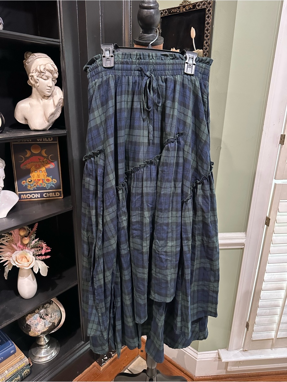 Scarlet Darkness Renaissance Plaid Maxi Skirt – Asymmetrical Hem – Size Small - Picture 2 of 9
